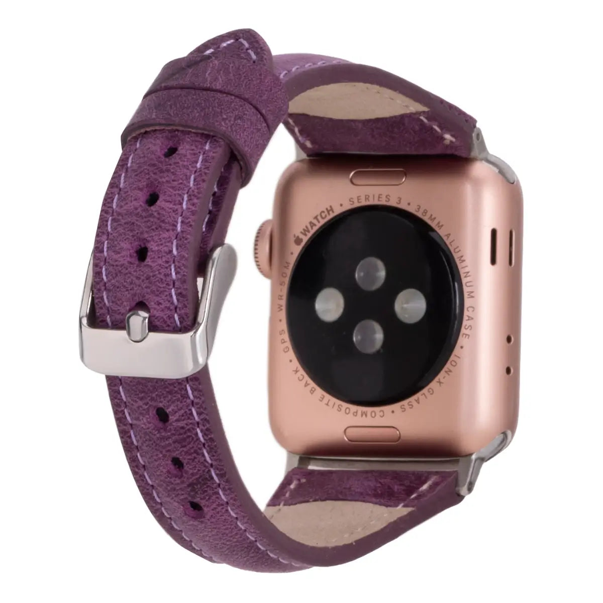 Distressed Purple Leather Slim Apple Watch Band