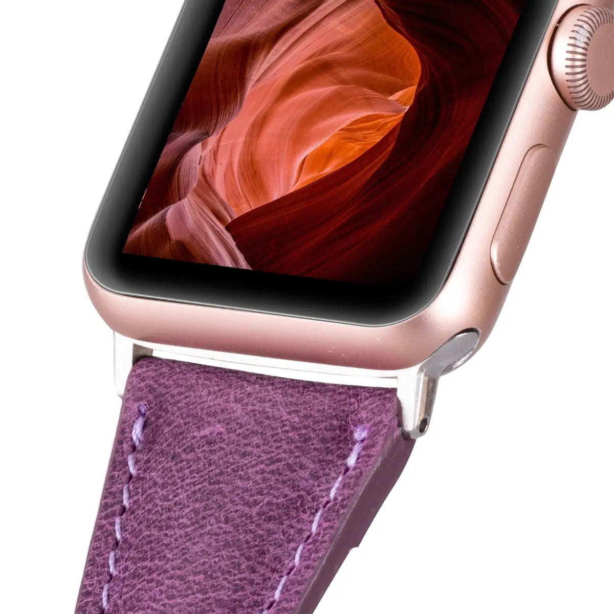 Distressed Purple Leather Slim Apple Watch Band