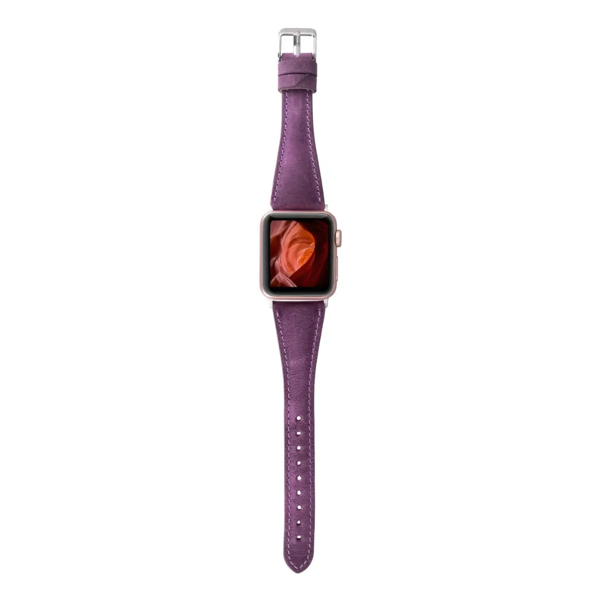 Distressed Purple Leather Slim Apple Watch Band