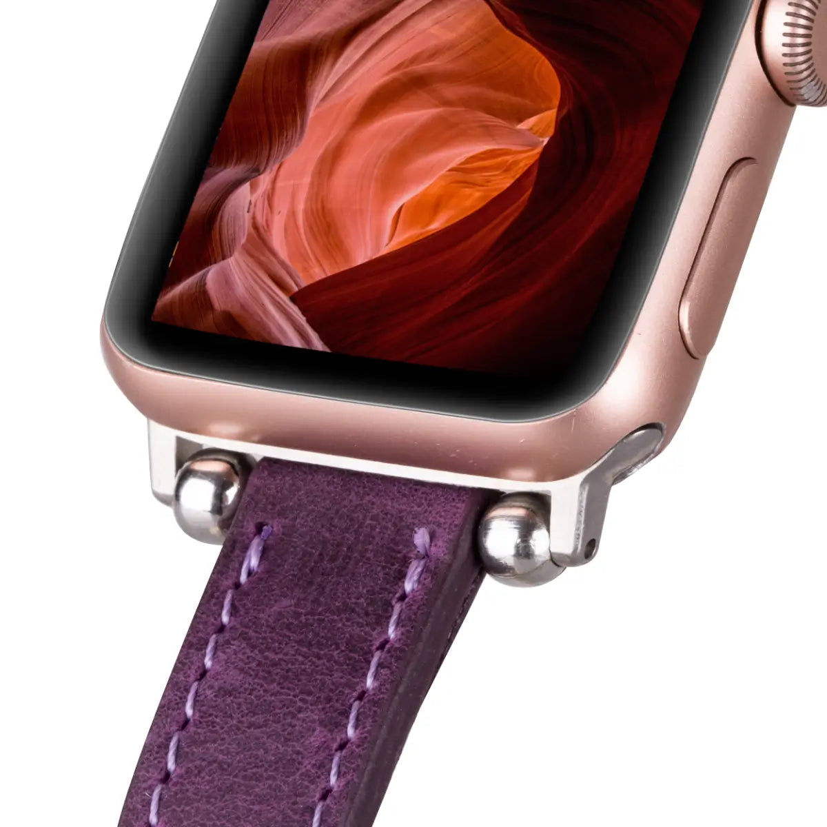 Distressed Purple Leather Ultra Slim Apple Watch Band