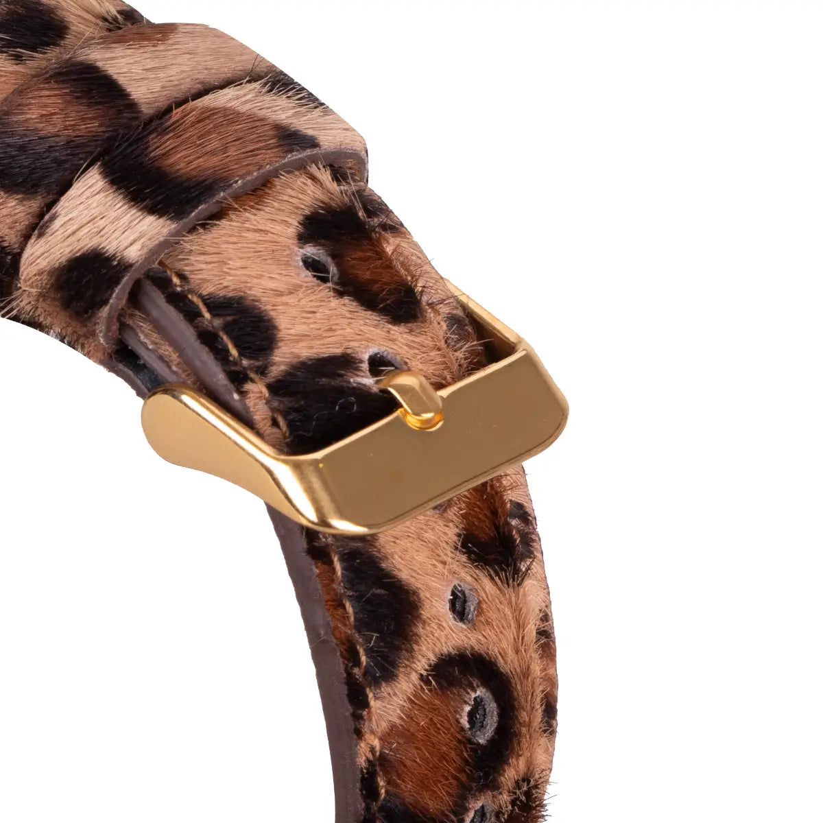 Furry Leopard Pattern Leather Apple Watch Strap