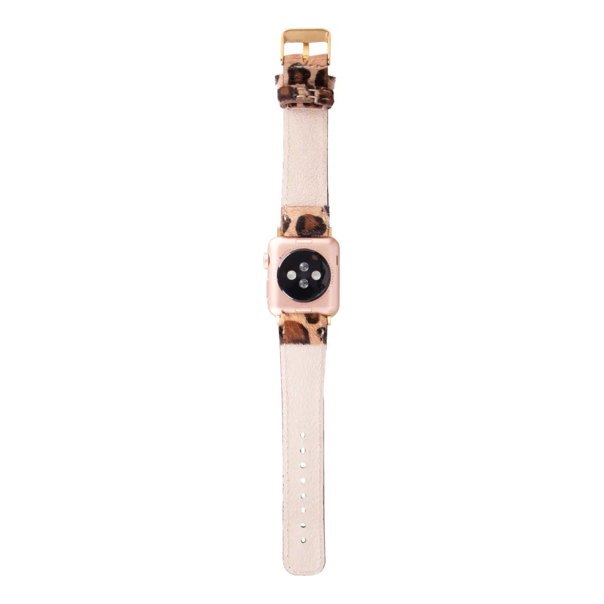 Furry Leopard Pattern Leather Apple Watch Strap