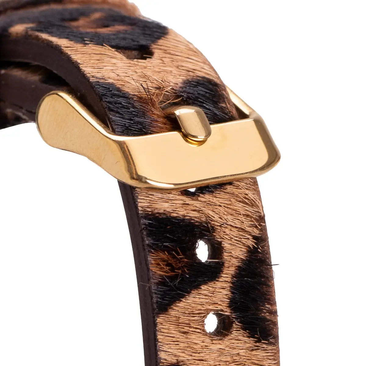 Furry Leopard Pattern Leather Ultra Slim Apple Watch Band