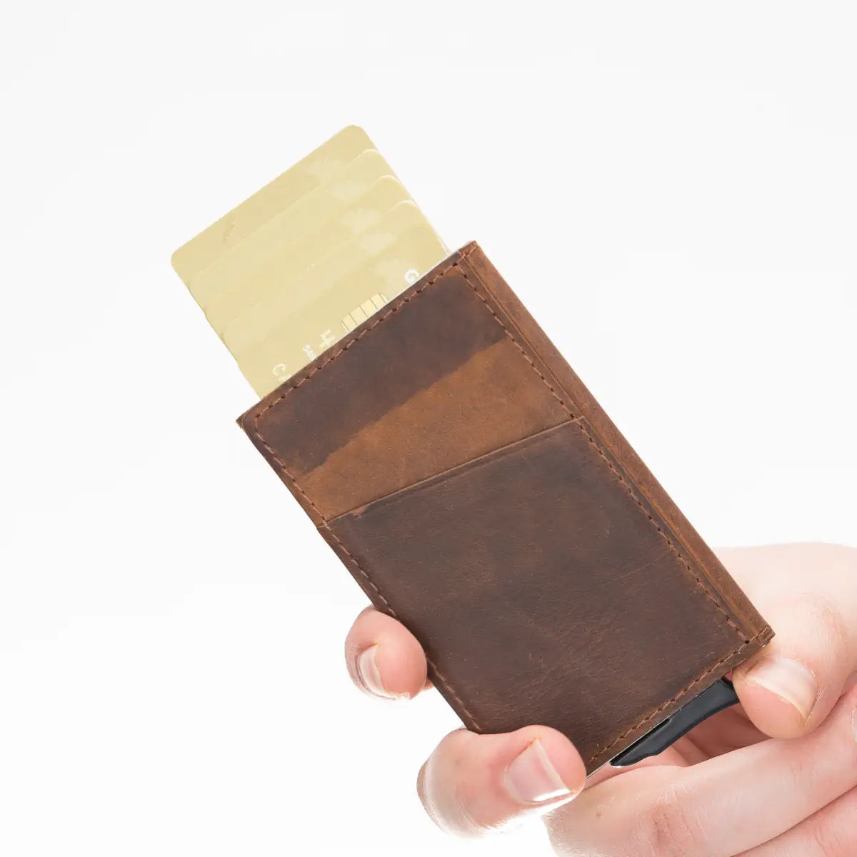 Torres Luxury Leather Card Holder-Distressed Brown
