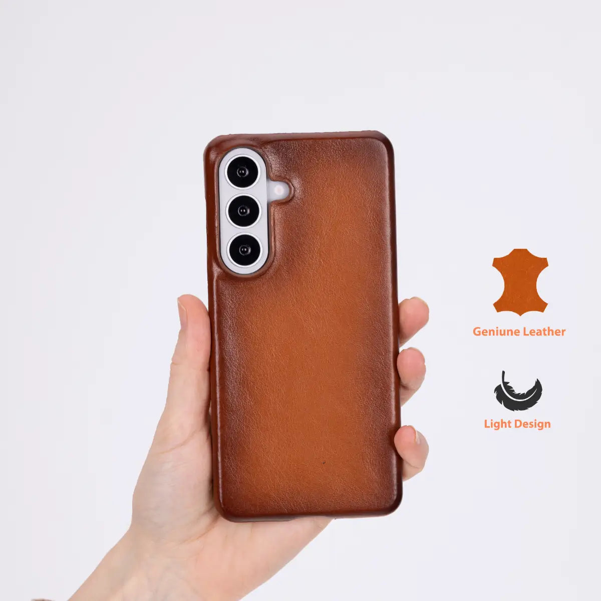 Galaxy S26 Plus Leather Case - Burnished Tan (Rivo)