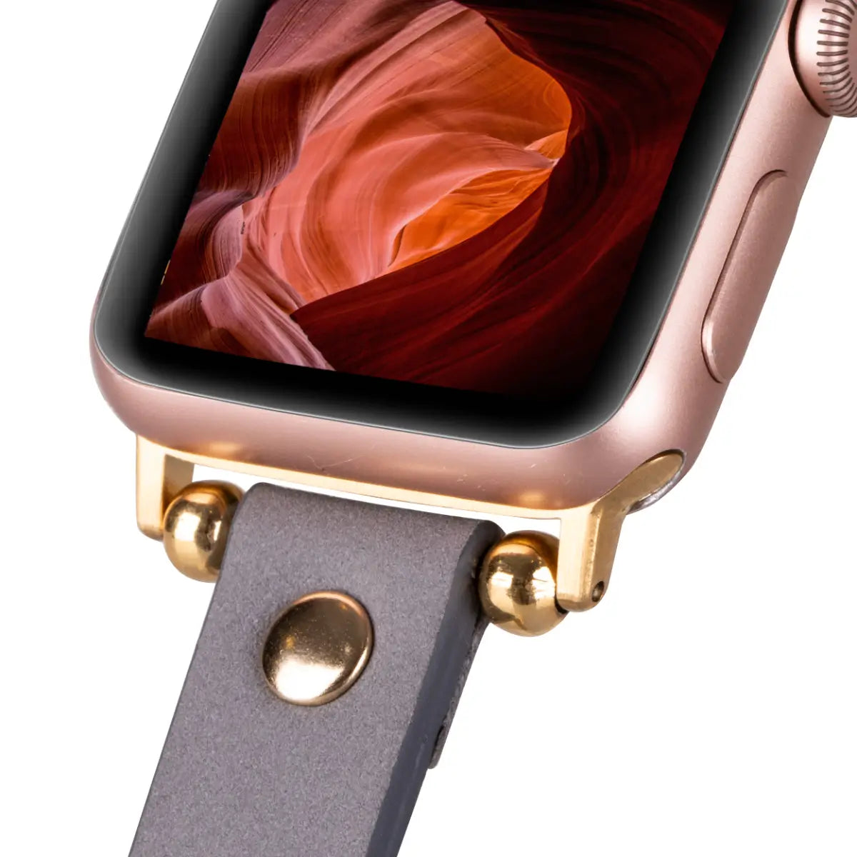 Gray Leather Ultra Slim Apple Watch Band