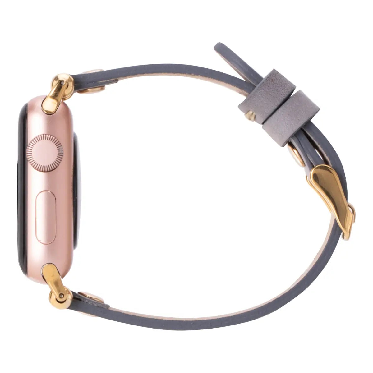 Gray Leather Ultra Slim Apple Watch Band