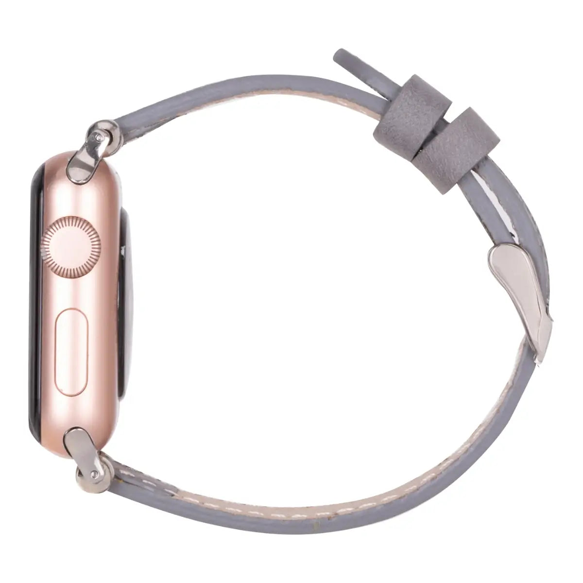 Gray Leather Ultra Slim Apple Watch Band