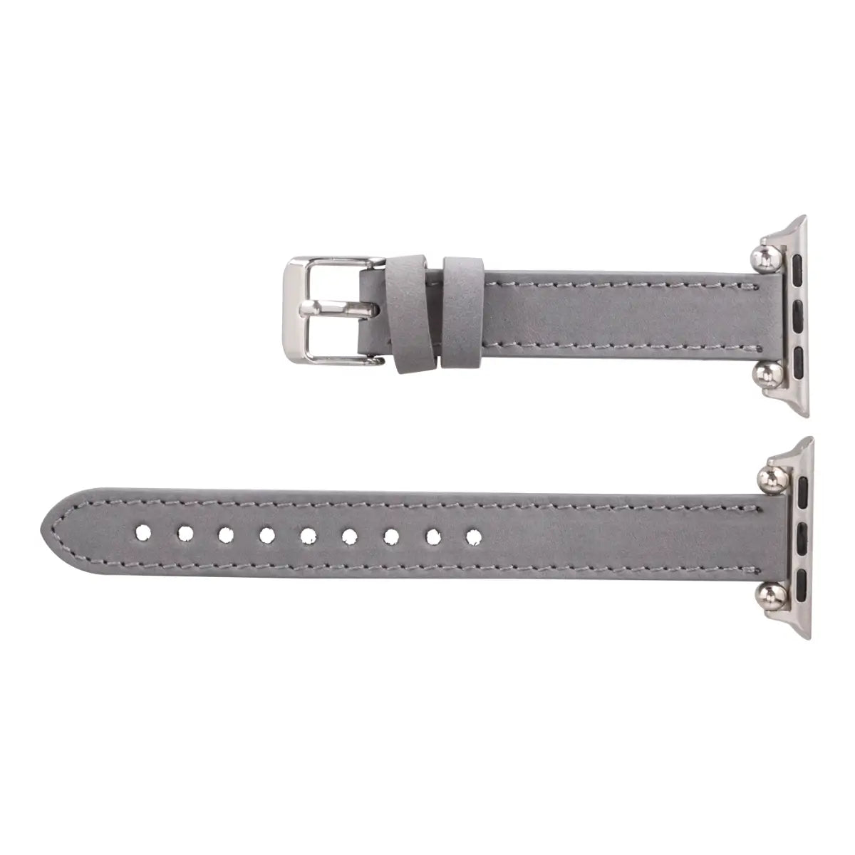 Gray Leather Ultra Slim Apple Watch Band