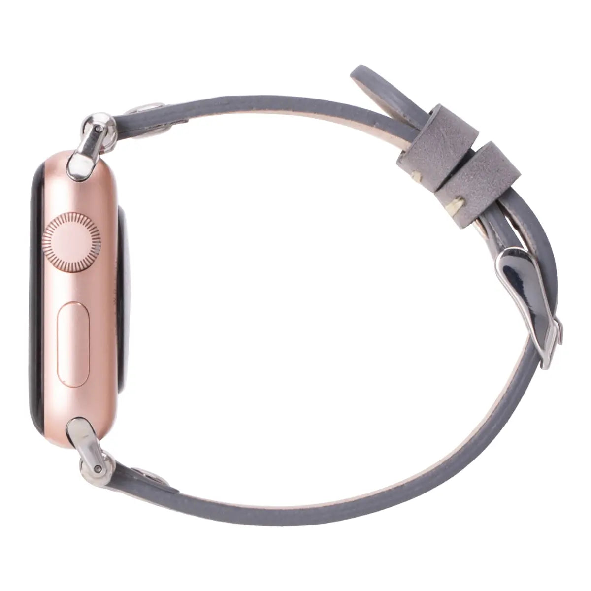 Gray Leather Ultra Slim Apple Watch Band
