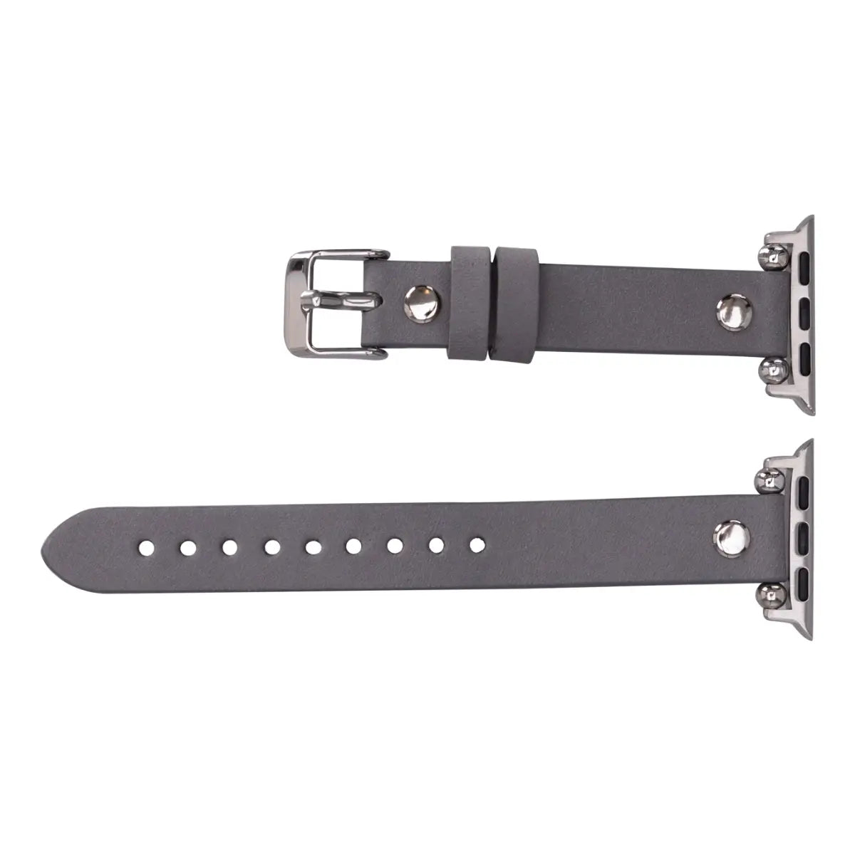 Gray Leather Ultra Slim Apple Watch Band