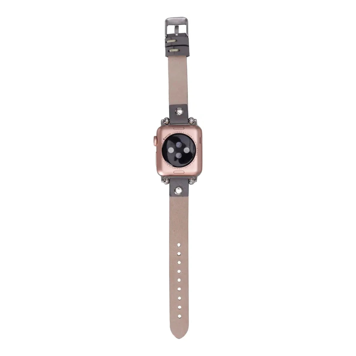 Gray Leather Ultra Slim Apple Watch Band