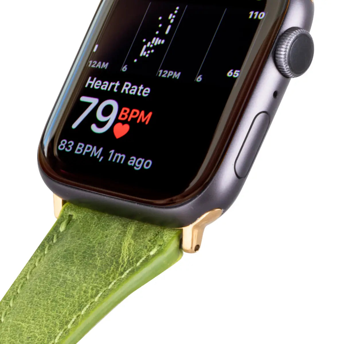 Green Leather Slim Apple Watch Band