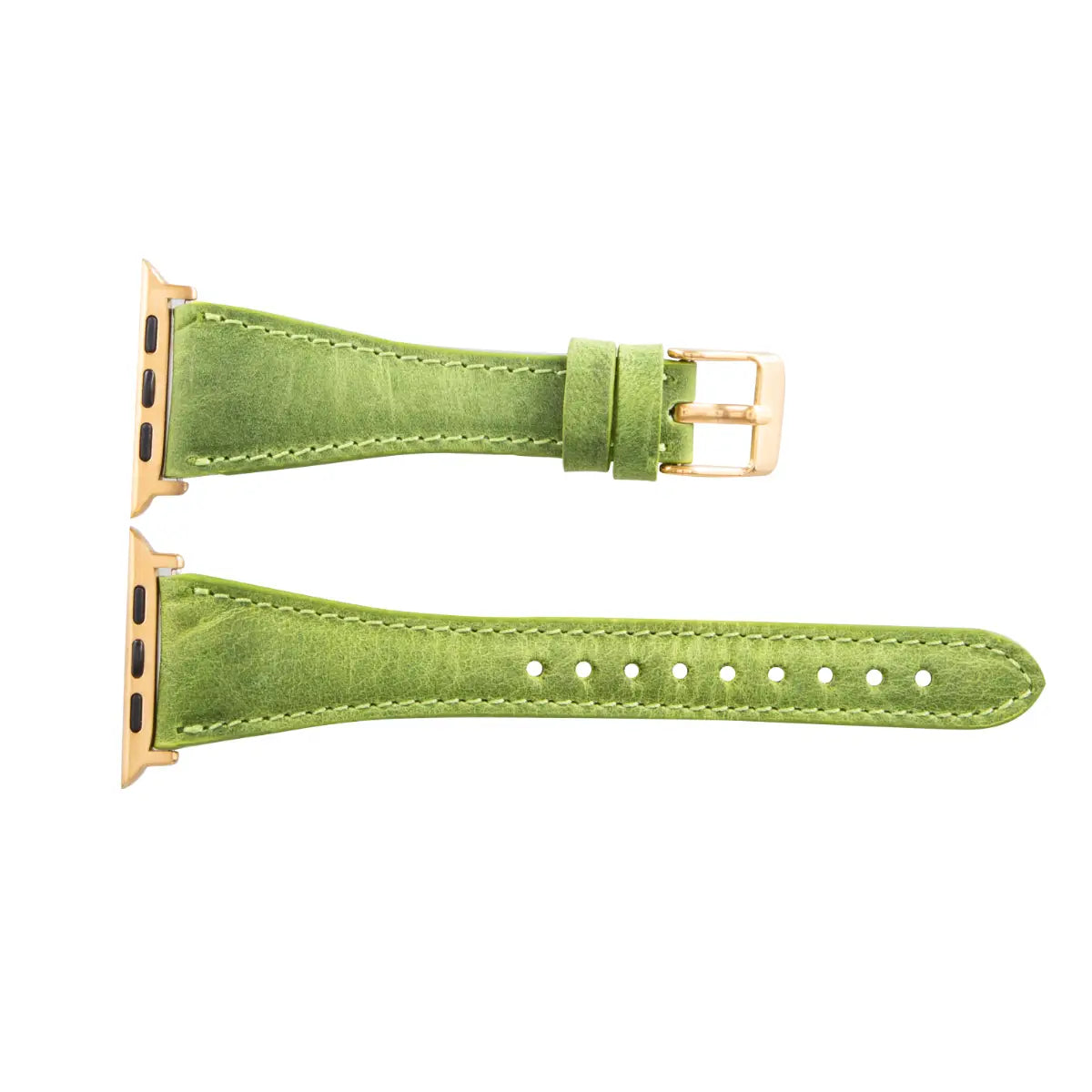 Green Leather Slim Apple Watch Band