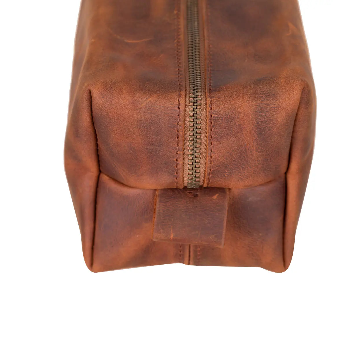Leather Dopp Kit Bag Distressed Brown
