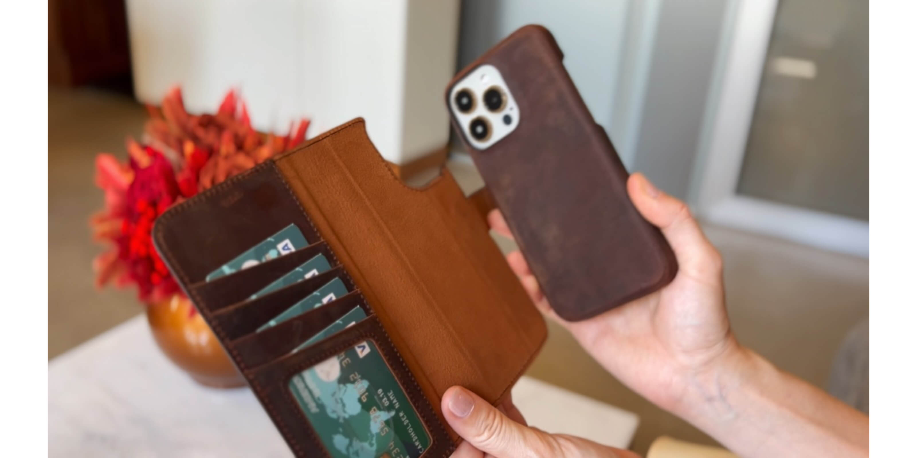 Leather iPhone Wallet Case O2 Leather