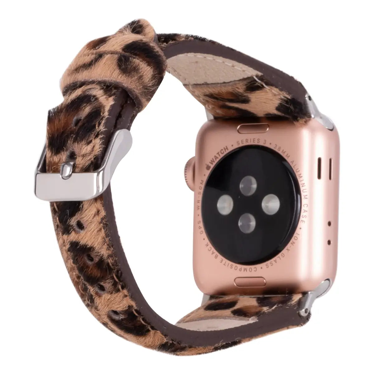 Leopard Pattern Leather Slim Apple Watch Band