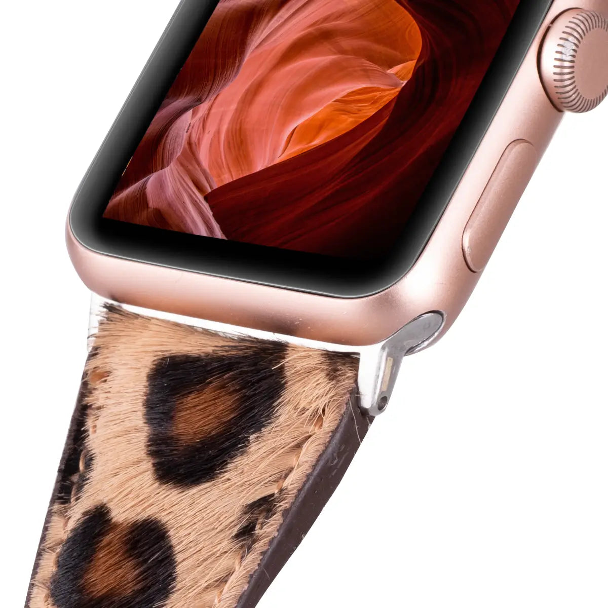 Leopard Pattern Leather Slim Apple Watch Band