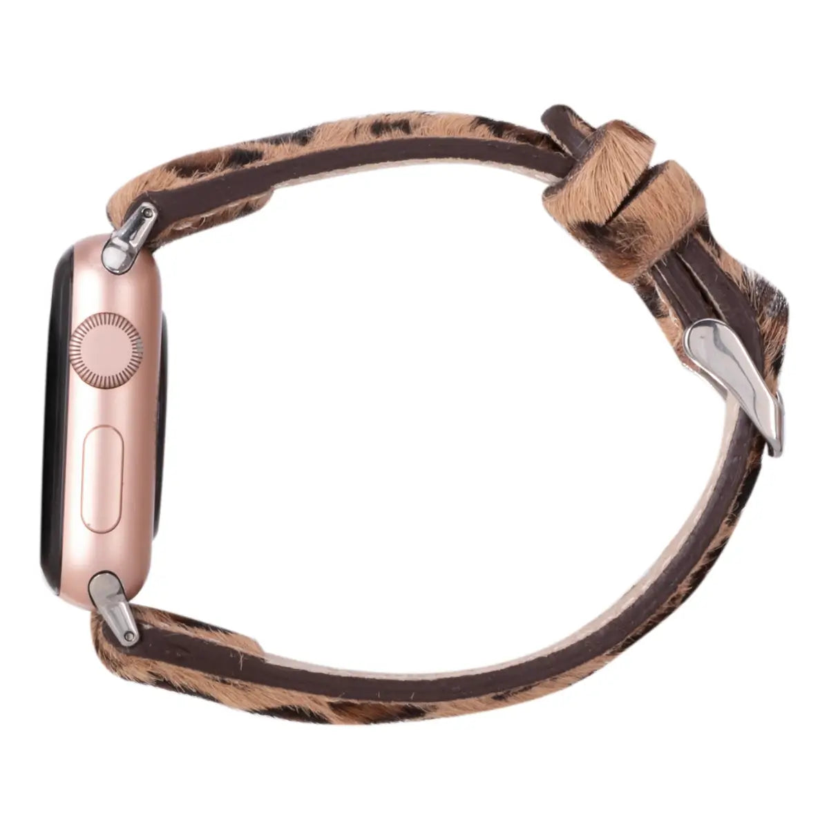 Leopard Pattern Leather Slim Apple Watch Band