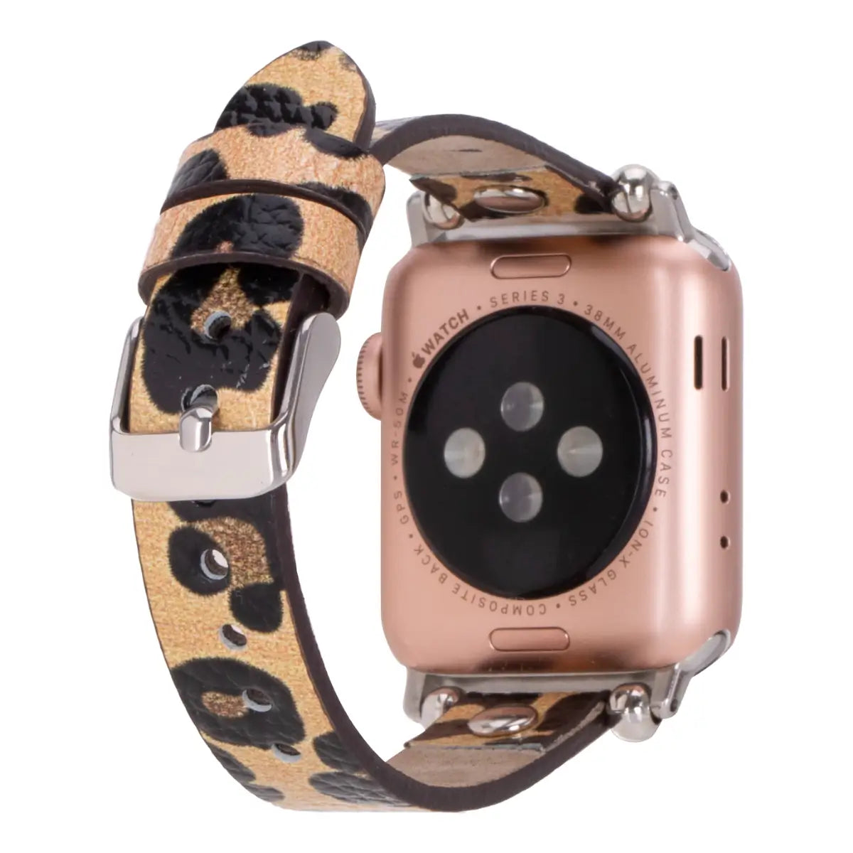 Leopard Pattern Leather Ultra Slim Apple Watch Band