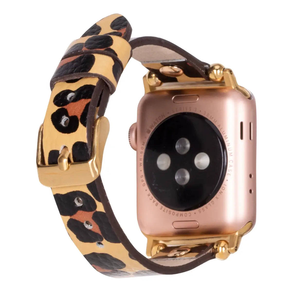 Leopard Pattern Leather Ultra Slim Apple Watch Band
