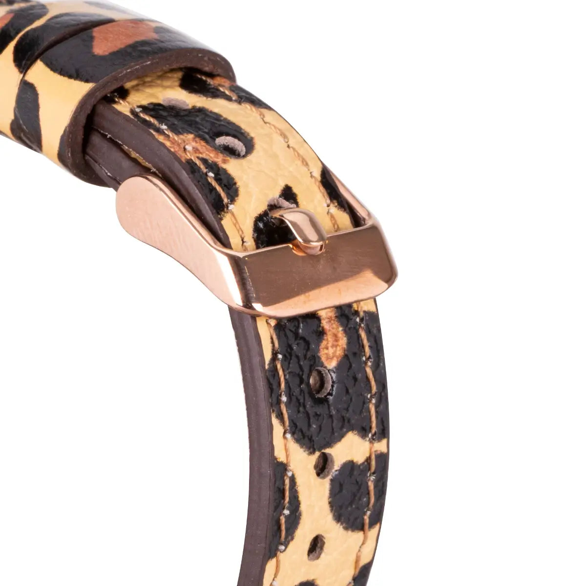 Leopard Pattern Leather Ultra Slim Apple Watch Band