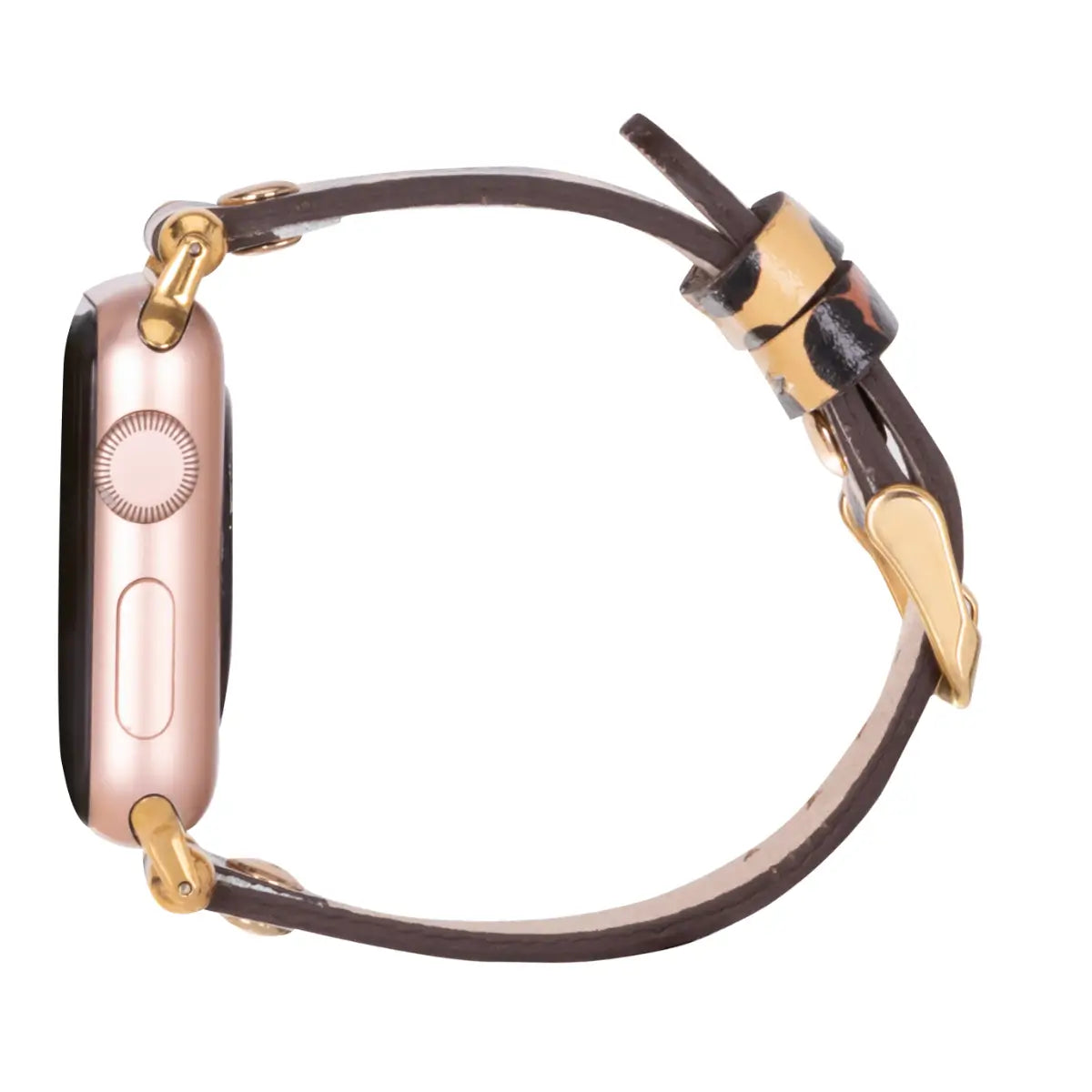 Leopard Pattern Leather Ultra Slim Apple Watch Band