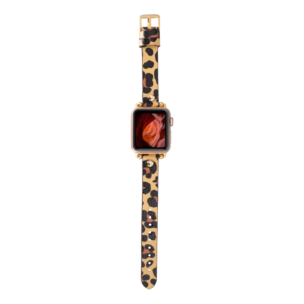 Leopard Pattern Leather Ultra Slim Apple Watch Band