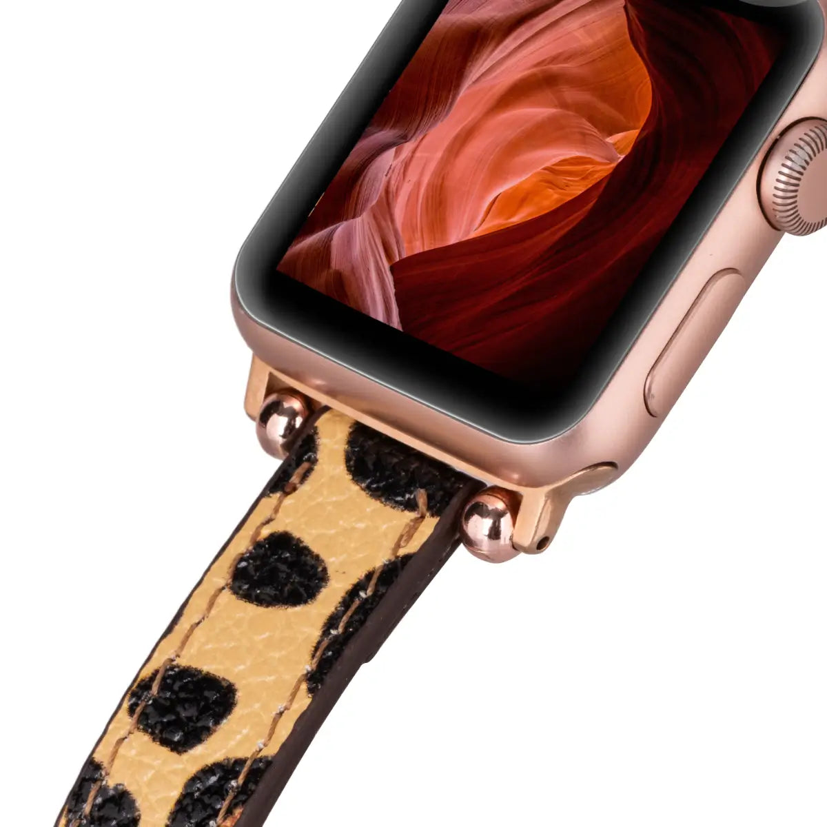Leopard Pattern Leather Ultra Slim Apple Watch Band