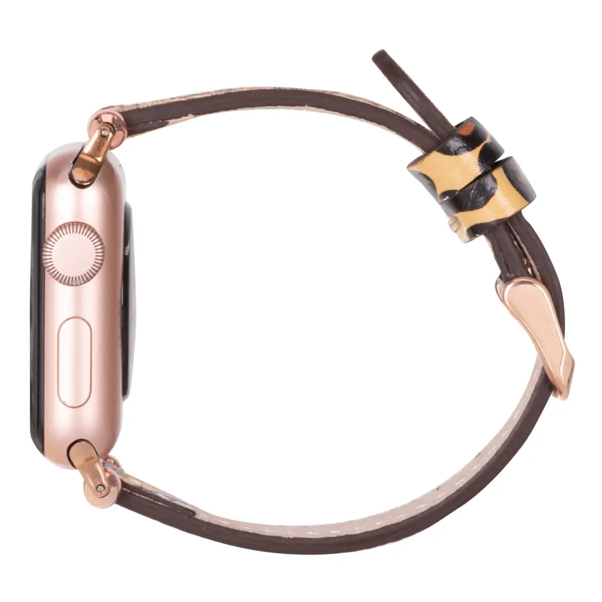 Leopard Pattern Leather Ultra Slim Apple Watch Band