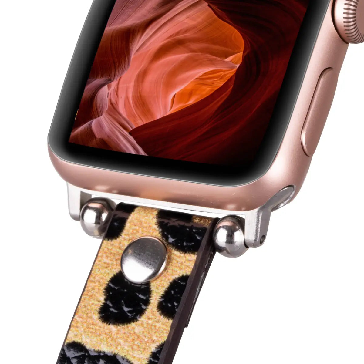 Leopard Pattern Leather Ultra Slim Apple Watch Band
