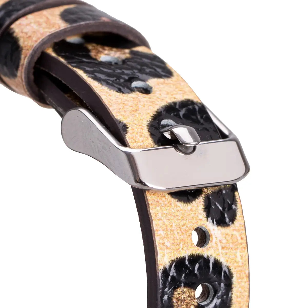 Leopard Pattern Leather Ultra Slim Apple Watch Band