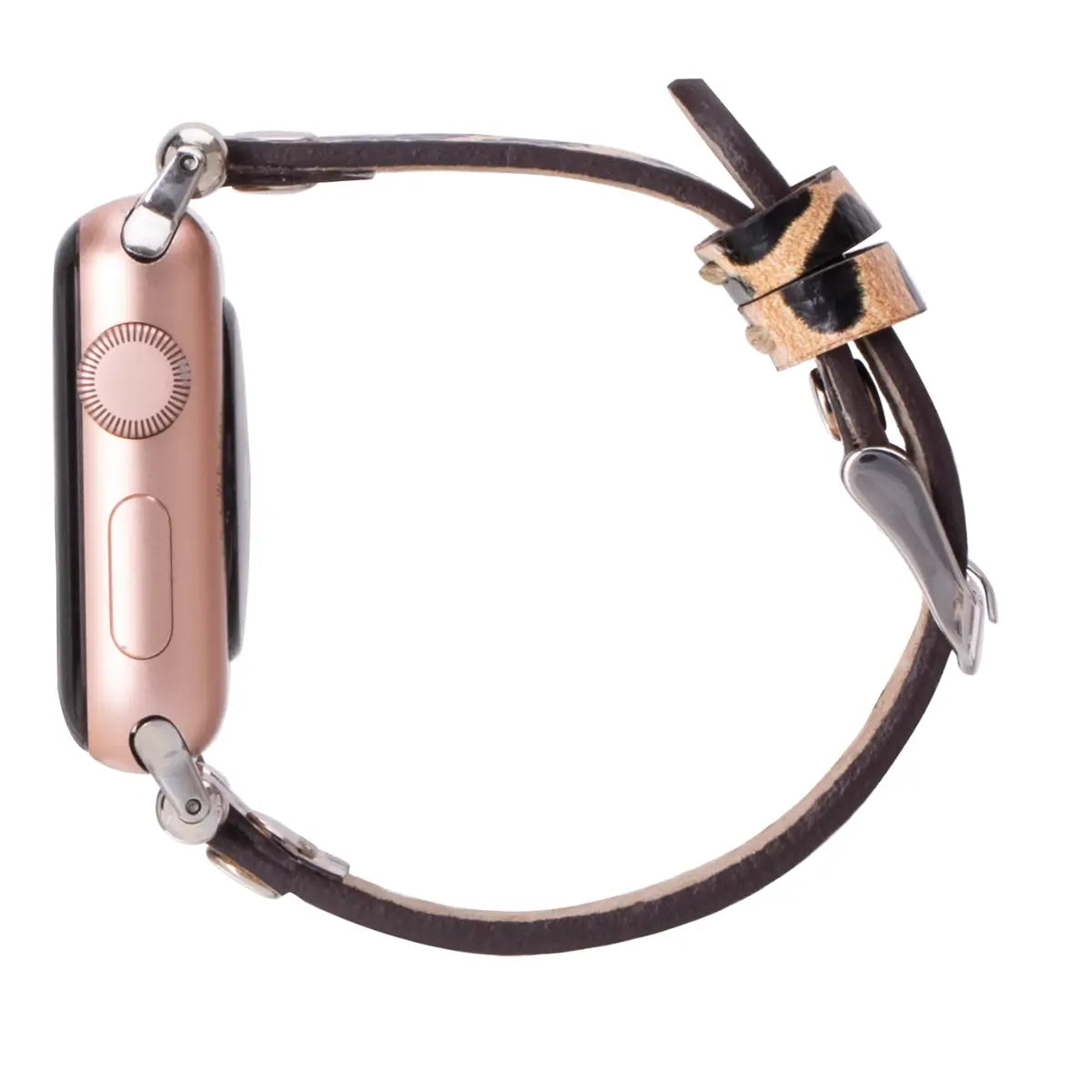 Leopard Pattern Leather Ultra Slim Apple Watch Band