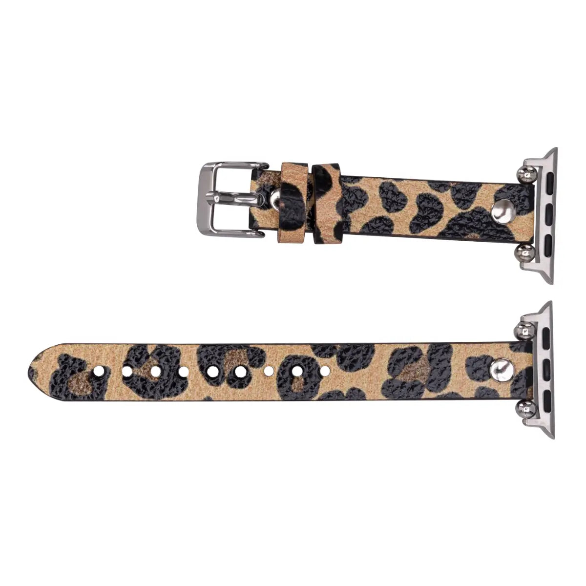 Leopard Pattern Leather Ultra Slim Apple Watch Band