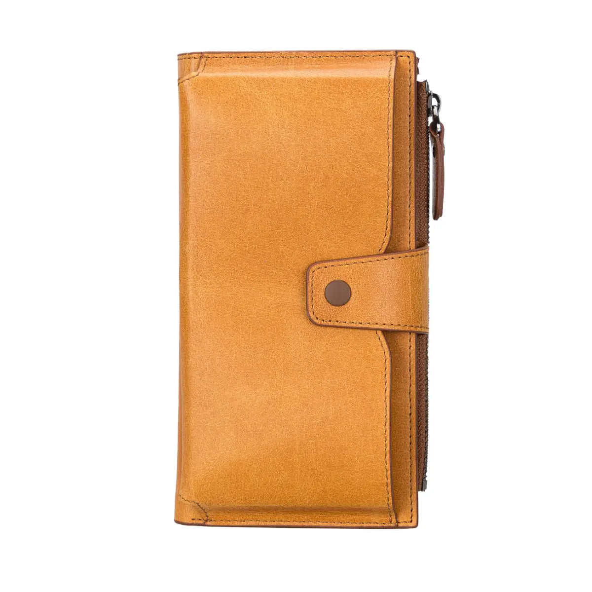 Women's Zipper Wallet-Camel Brown (Lozan)