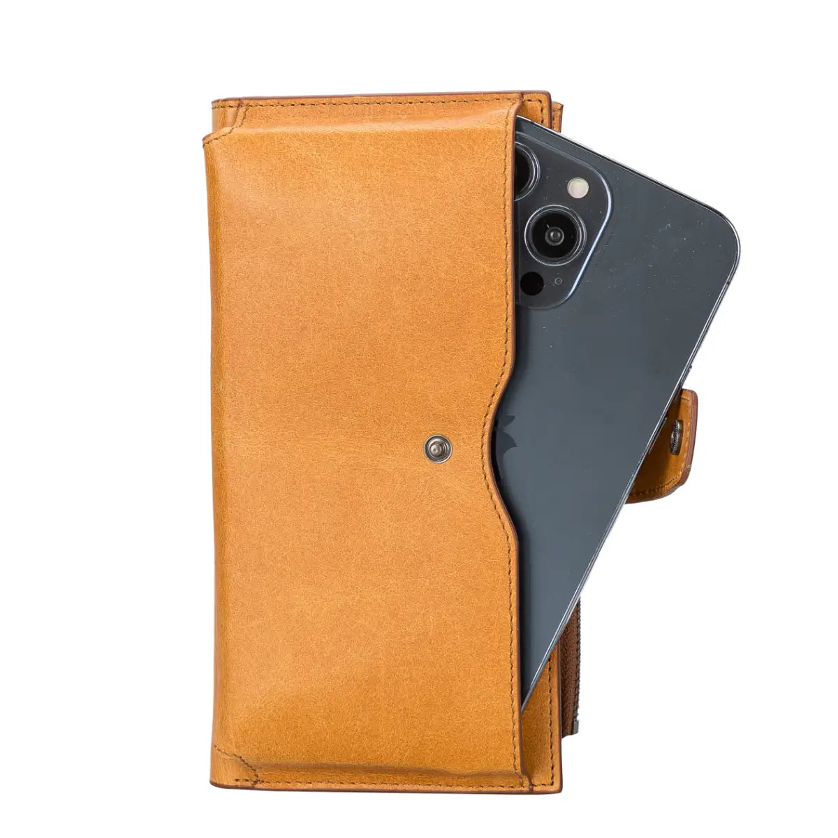 Women's Zipper Wallet-Camel Brown (Lozan)