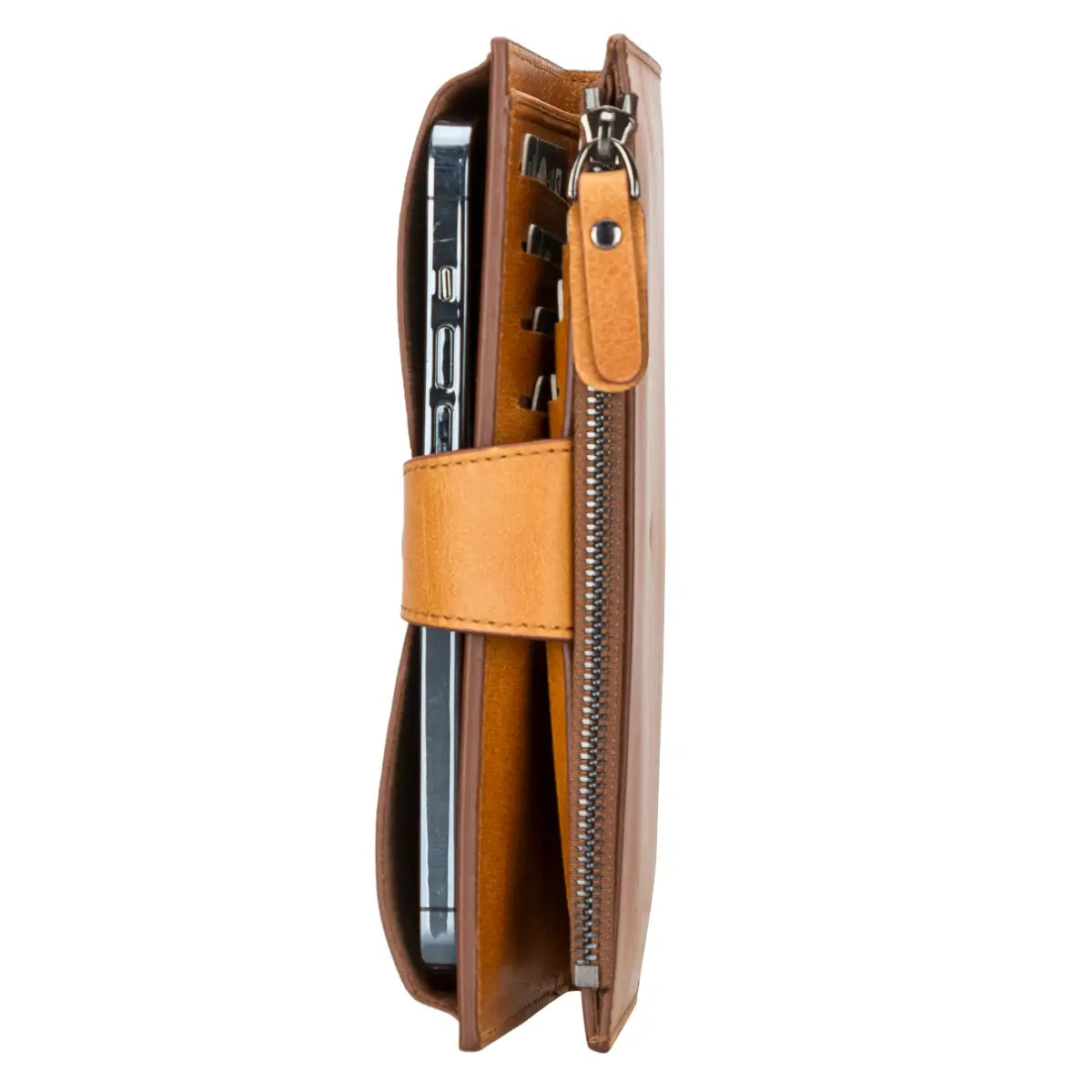 Women's Zipper Wallet-Camel Brown (Lozan)