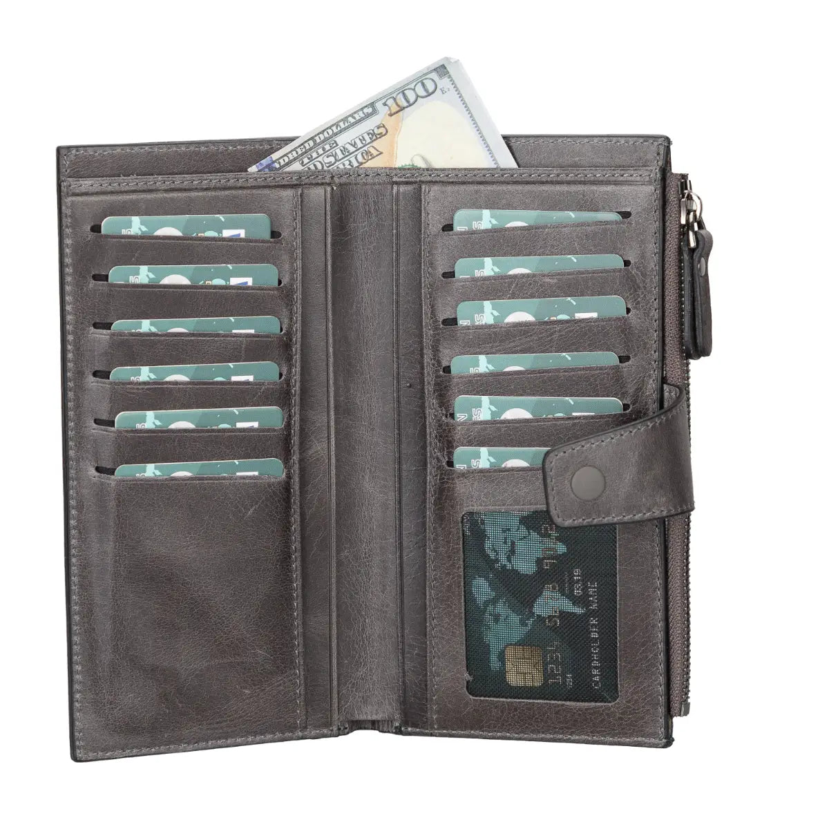 Women's Zipper Wallet-Gray (Lozan)