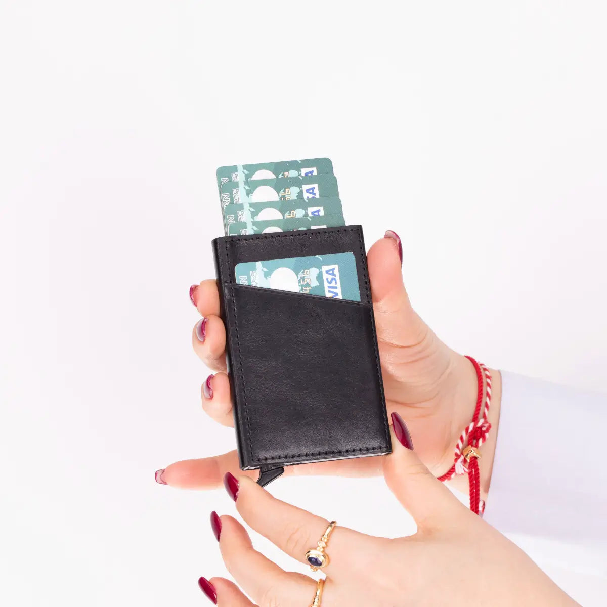 Black Leather Minimalist Card Holder