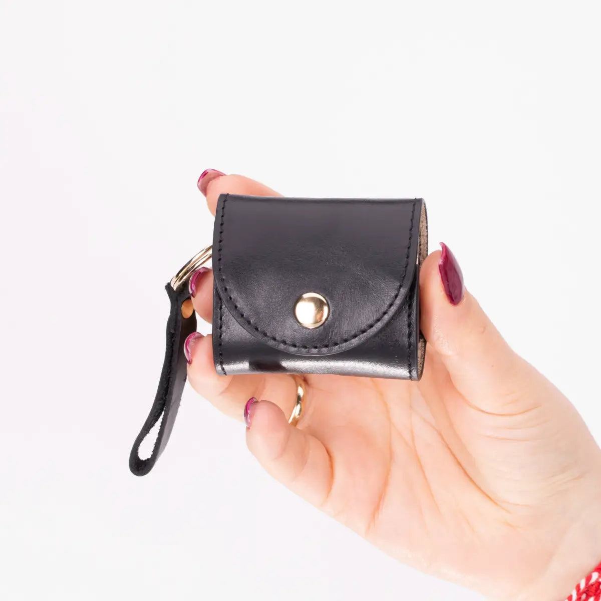 Black Leather AirPods Mai Case