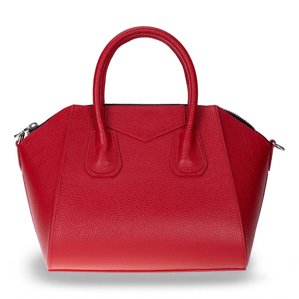 Alessia Women's Leather Bag, Red, Medium