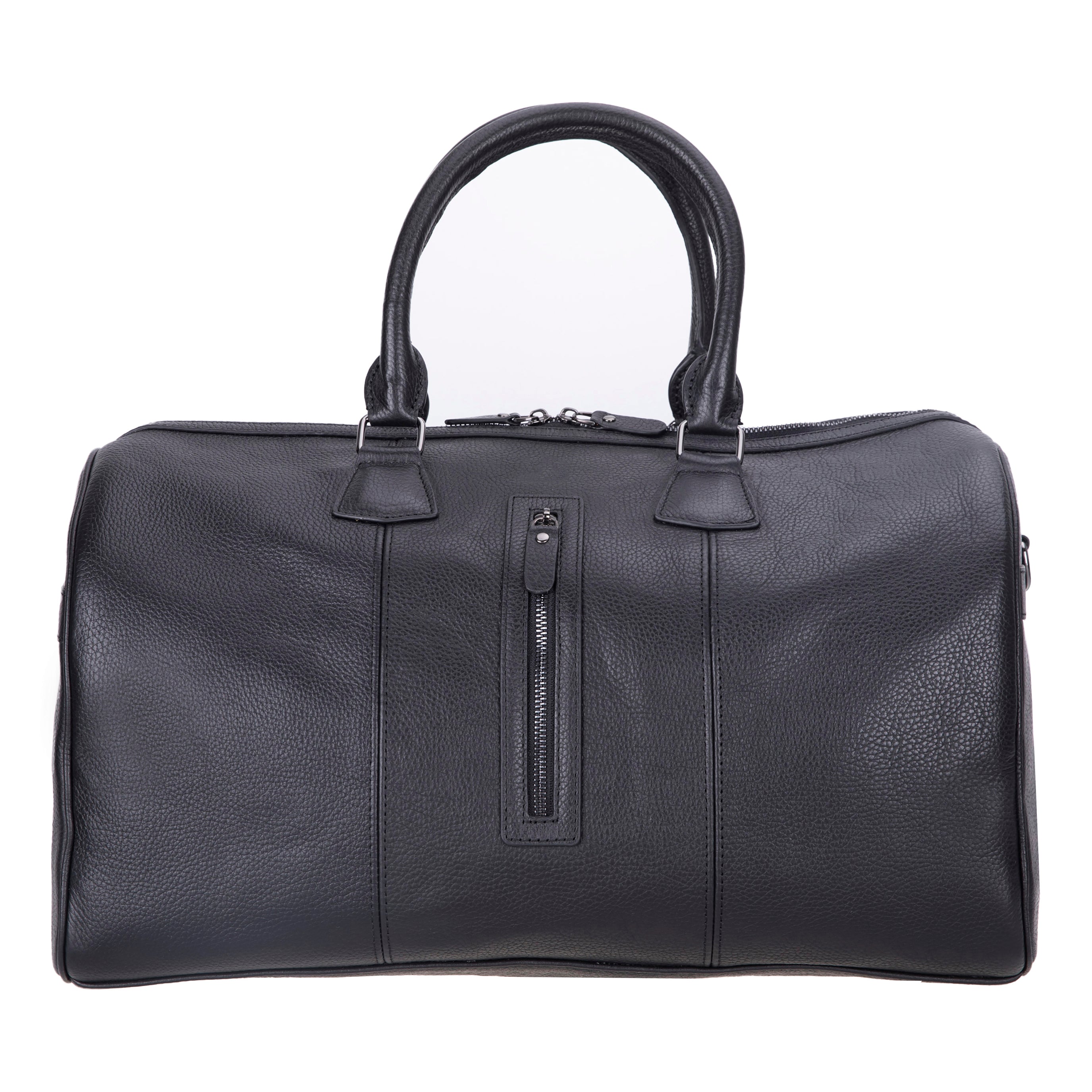 Black Leather Duffle Bag