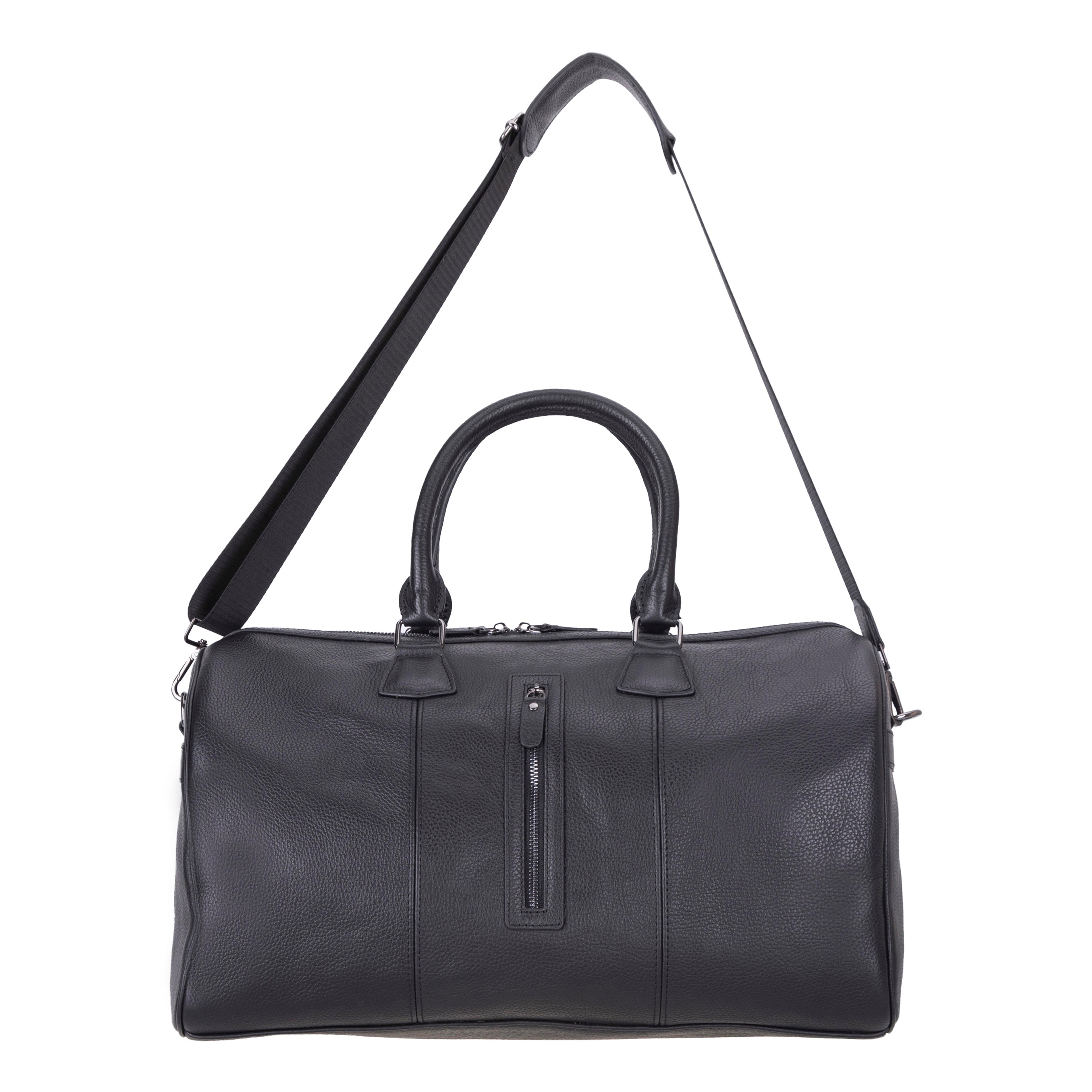 Black Leather Duffle Bag