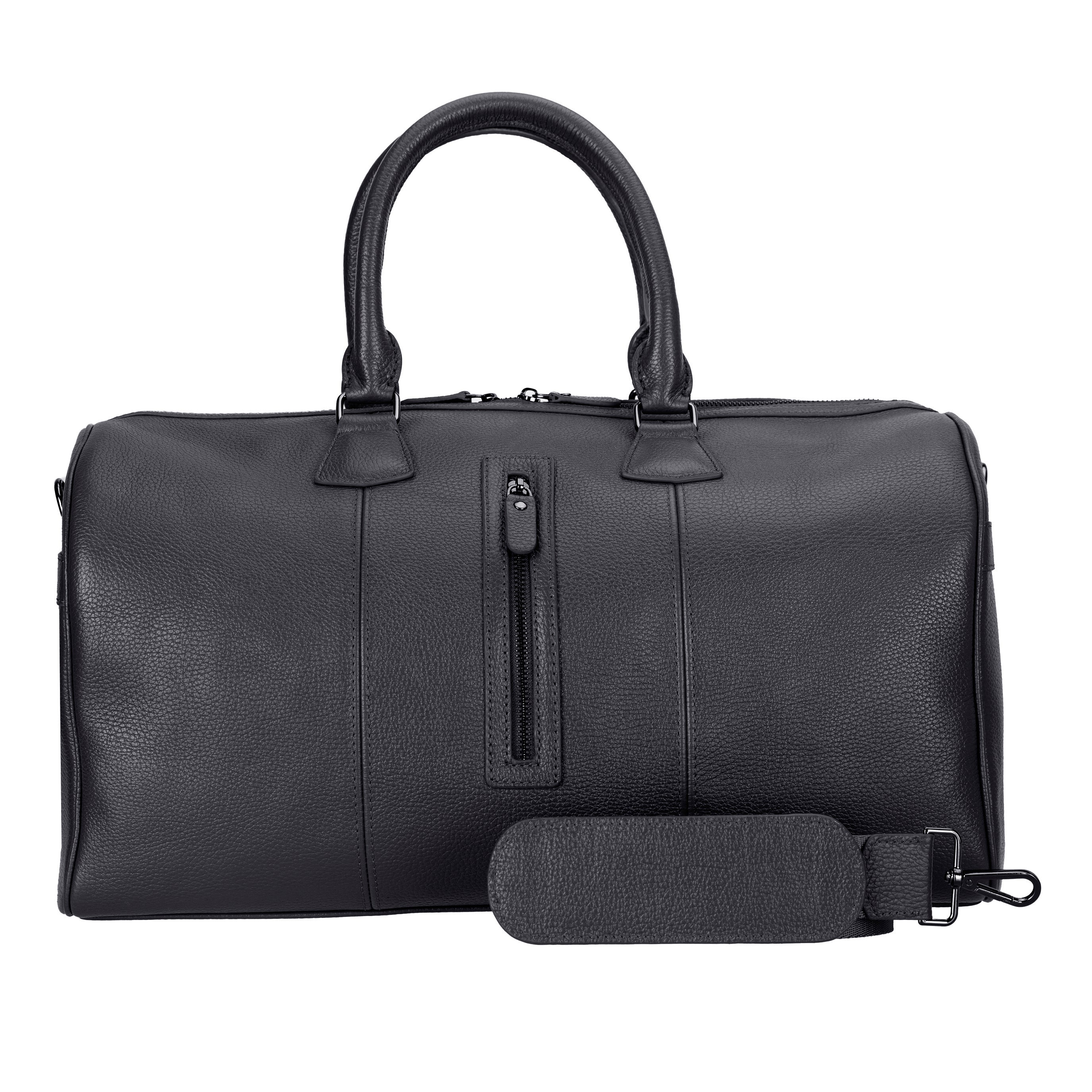 Black Leather Duffle Bag