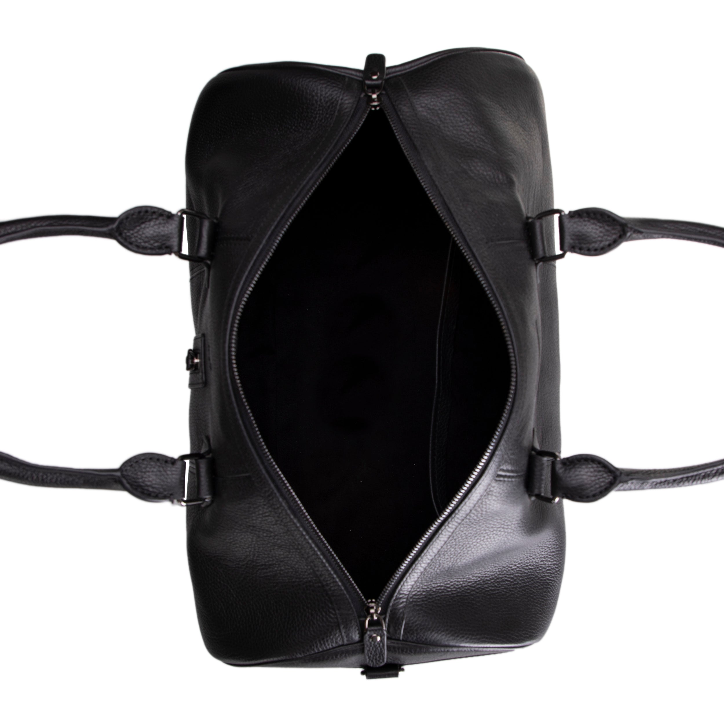 Black Leather Duffle Bag
