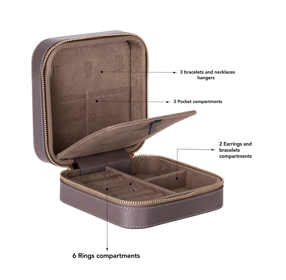 Leather Jewelry Box-Mink
