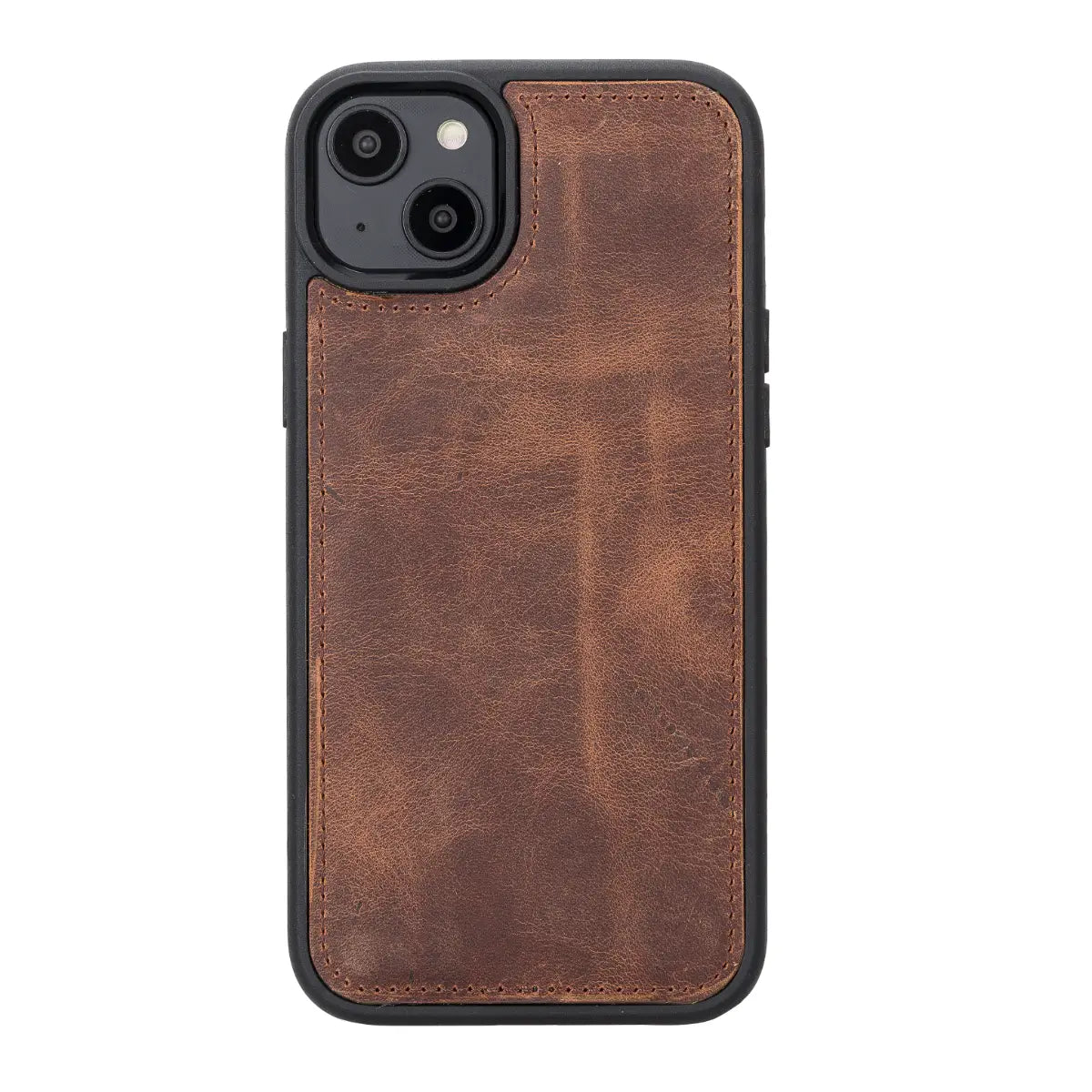 Distressed Brown Leather Wallet Case for iPhone 14 Plus