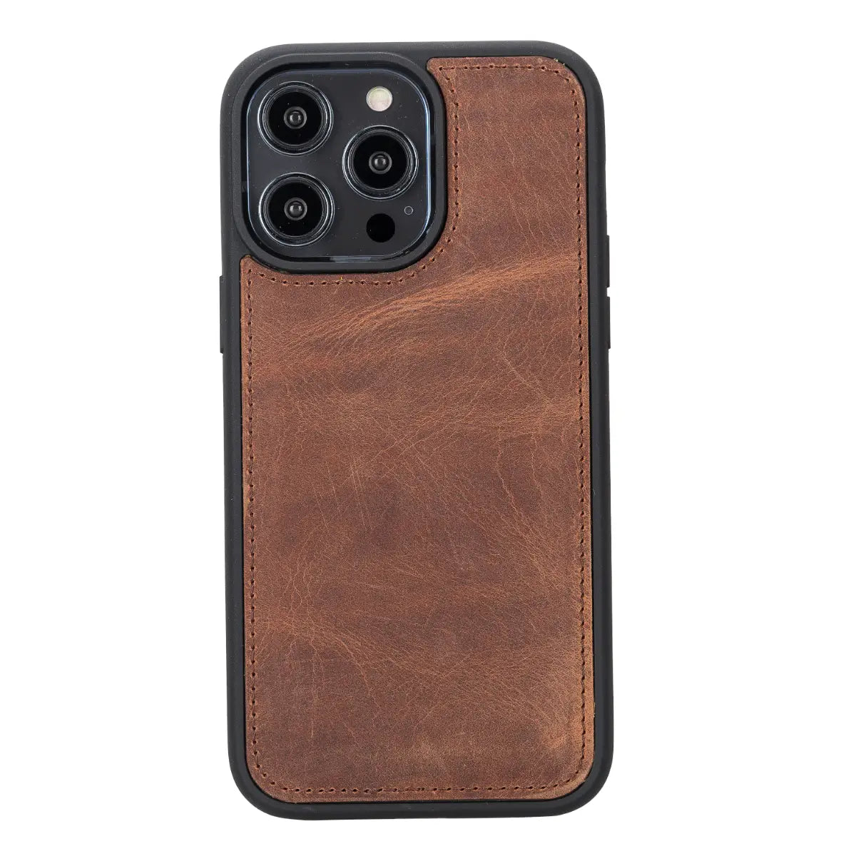 Distressed Brown Leather Wallet Case for iPhone 14 Pro Max