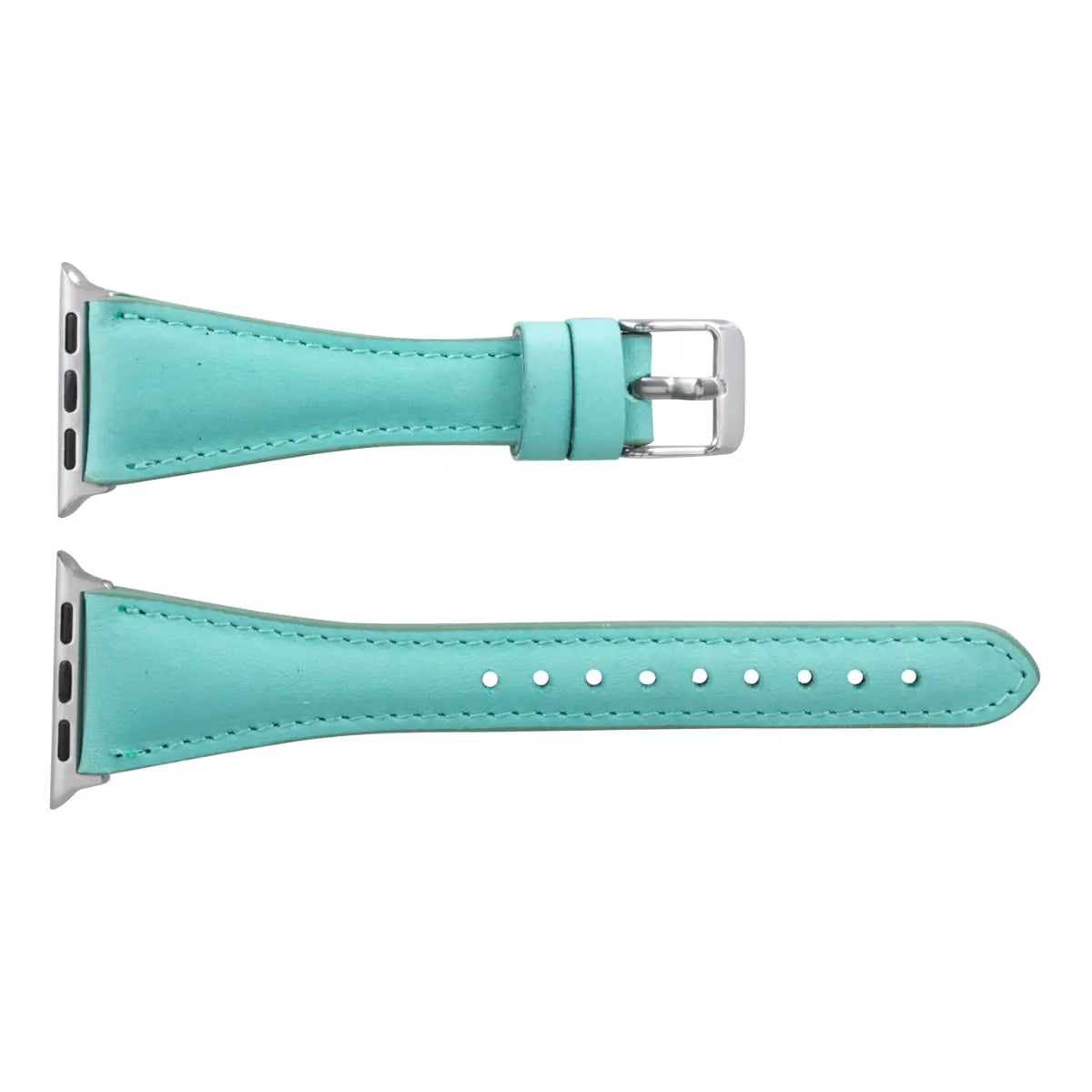 Mint Blue Leather Slim Apple Watch Band