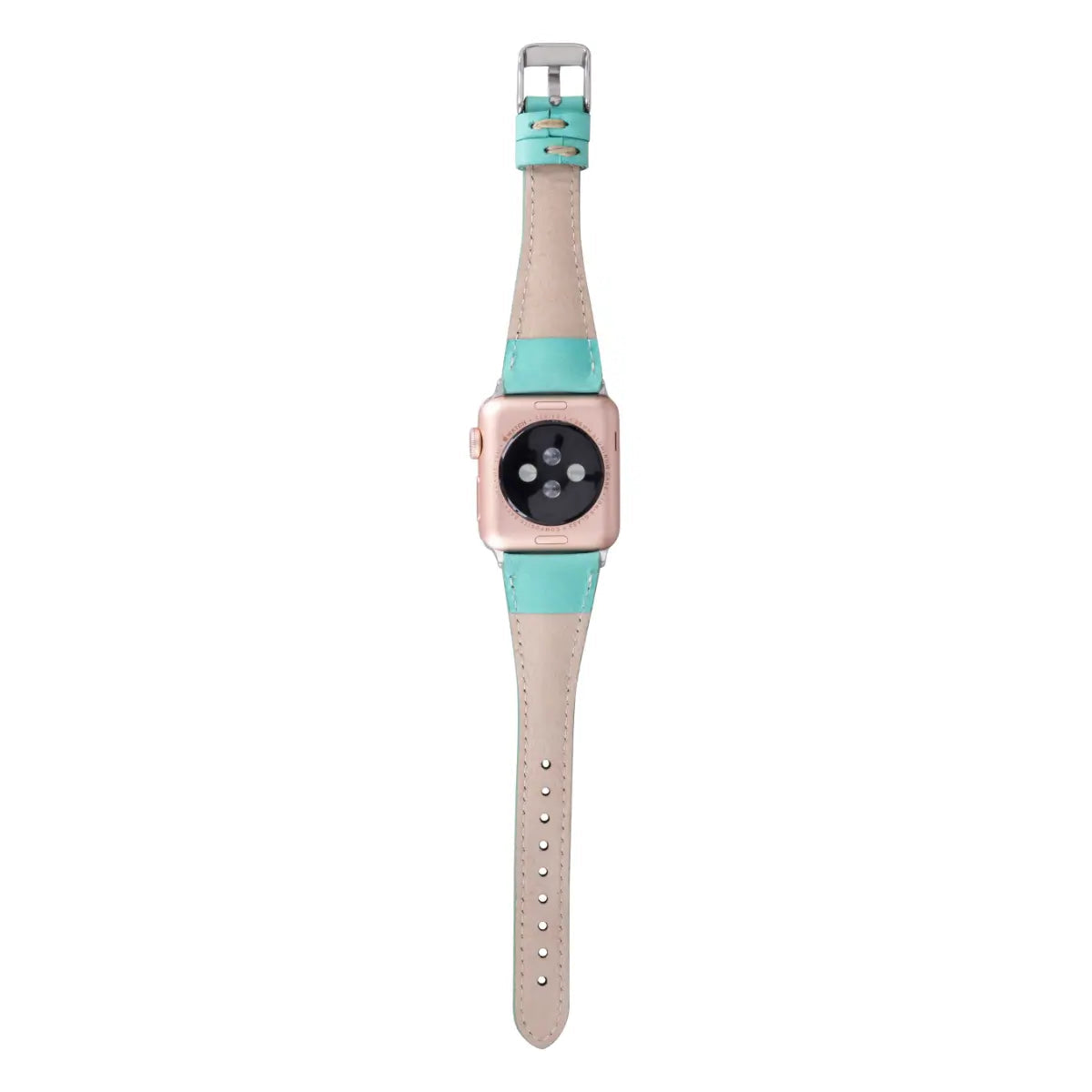 Mint Blue Leather Slim Apple Watch Band